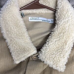 Criquet Tan Corduroy Jacket with Sherpa Collar